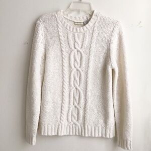 Cherokee white / cream crew neck knit sweater